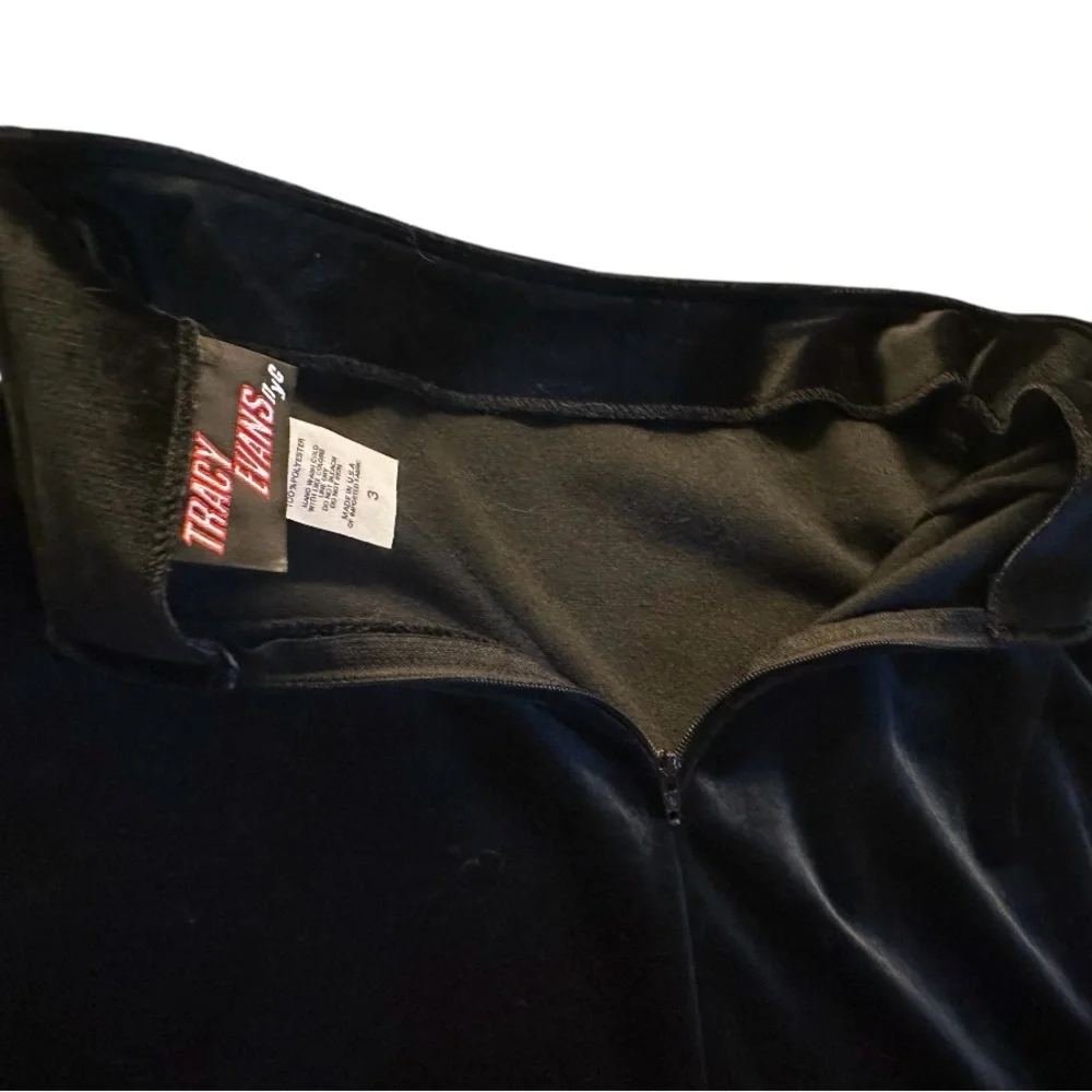 Tracy Evan’s nyc Vintage Black Maxi Skirt Velvet Size 3 EUC